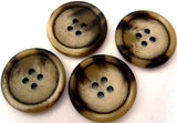 B2372 25mm Natural, Grey Green and Dark Brown Bone Sheen 4 Hole Button - Ribbonmoon