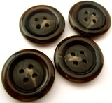 B2377 20mm Dark Browns Matt Centre 4 Hole Button - Ribbonmoon