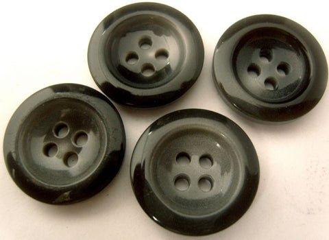 B2388 25mm  Mixed Greys Chunky Gloss 4 Hole Button - Ribbonmoon