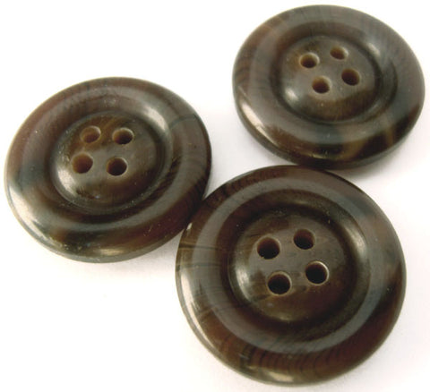 B2421 26mm Tonal Dark Browns Chunky Gloss 4 Hole Button