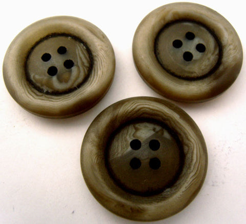 B2438 28mm Dark Brown and Beige's Chunky Soft Sheen 4 Hole Button - Ribbonmoon