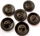 B2445 15mm Dark Brown, Frost and Black Gloss 2 Hole Button - Ribbonmoon