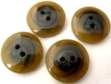 B2446 20mm Olive and Greys Chunky High Gloss 2 Hole Button - Ribbonmoon