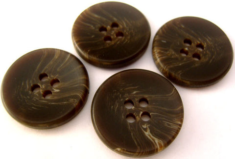 B2481 23mm Dark Brown and Natural Bone Sheen 4 Hole Button