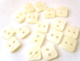 B2553 10mm Ivory and Iridescent Pearlised Square 2 Hole Button - Ribbonmoon