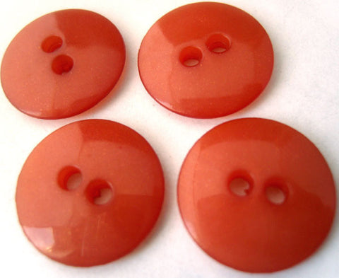 B9942 19mm Burnt Flame Orange Nylon 2 Hole Button, Subtle Shimmer