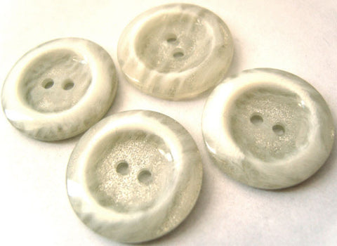 B2612 23mm Frosted Pale Greys and Glittery Silver 2 Hole Button - Ribbonmoon