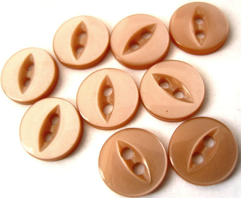 B2629 11mm Dusky Peach Beige 2 Hole Polyester Fish Eye Button - Ribbonmoon