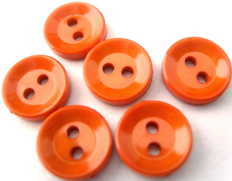 B2645 11mm Burnt Orange Gloss 2 Hole Button - Ribbonmoon