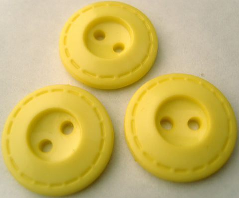 B2810 20mm Lemon Gloss 2 Hole Button - Ribbonmoon