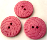 B2821 23mm Dusky Hot Pink Gloss Textured 2 Hole Button - Ribbonmoon