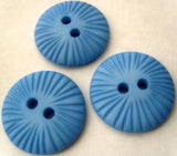 B2824 23mm Bright Blue Textured Matt 2 Hole Button - Ribbonmoon