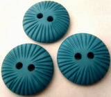 B2827 23mm Deep Peacock Blue Textured Matt 2 Hole Button - Ribbonmoon