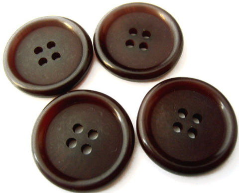 B2870 23mm Tonal Deep Redwood Brown Matt Centre 4 Hole Button