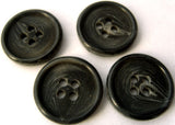 B2877 19mm Black and Grey Matt Centre 4 Hole Button - Ribbonmoon