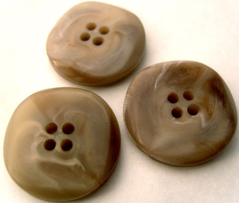 B2913 25mm Beige's, Brown and Naturals Gloss 4 Hole Button - Ribbonmoon