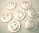 B2918 12mm Pearlised White Polyester 2 Hole Button - Ribbonmoon