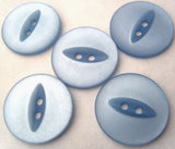 B2942 19mm Dusky Blue Iced Sheen 2 Hole Polyester Fish Eye Button - Ribbonmoon