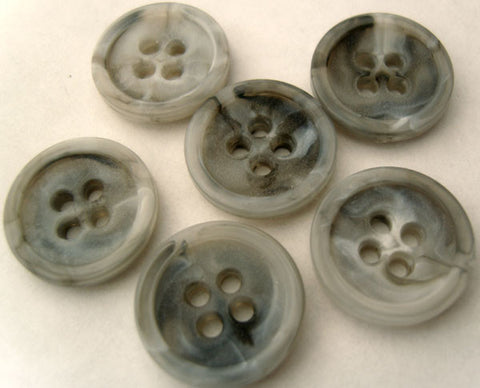 B3008 18mm Mixed Greys Matt Centre 4 Hole Button - Ribbonmoon