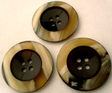 B3018 28mm Dark Brown and Naturals High Gloss 4 Hole Button - Ribbonmoon