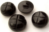 B3019 19mm Black Leather Effect Football Shank Button - Ribbonmoon