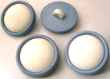 B3020 22mm China Blue and White Gloss Shank button - Ribbonmoon