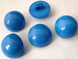 B3023 14mm Pale Royal Blue Gloss Half Ball Shank Button - Ribbonmoon