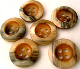 B3033 15mm Browns, Naturals, Greys and Beige High Gloss 4 Hole Button - Ribbonmoon