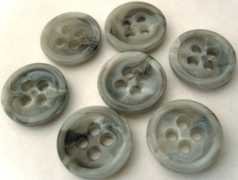 B3047 15mm Mixed Greys Matt Centre 4 Hole Button - Ribbonmoon