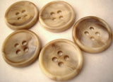 B3064 19mm Cream, Beige's and Brown Gloss Nylon 4 Hole Button - Ribbonmoon