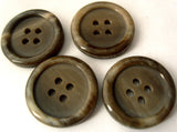 B3067 23mm Dark Mushroom Brown and Beige's Matt Centre 4 Hole Button - Ribbonmoon