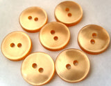 B3068 14mm Dusky Peach Pearlised Polyester 2 Hole Button - Ribbonmoon