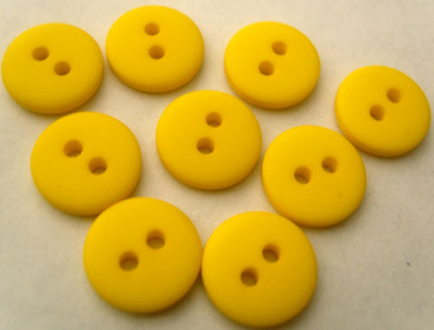 B3073 12mm Sunshine Yellow Matt Bone Sheen 2 Hole Button - Ribbonmoon