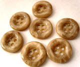 B3085 15mm Beige Aaran High Gloss 4 Hole Button - Ribbonmoon