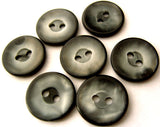 B3088 15mm Black and Pearlised Grey Nacre Effect 2 Hole Button - Ribbonmoon