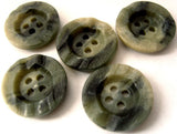 B3105 19mm Green Greys, Black and Natural Textured Rim 4 Hole Button - Ribbonmoon