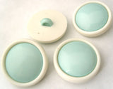 B3120 22mm Pale Turquoise Blue and White Gloss Shank Button - Ribbonmoon