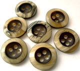 B3141 15mm Browns and Naturals Marble Effect High Gloss 4 Hole Button - Ribbonmoon