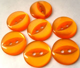 B3147 14mm Bright Orange 2 Hole Polyester Fish Eye Button - Ribbonmoon