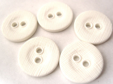 B3152 15mm White Lightly Textured Linen Effect 2 Hole Button - Ribbonmoon