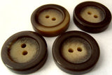 B3157 19mm Brown and Deep Beige Chunky Matt Centre 2 Hole Button - Ribbonmoon