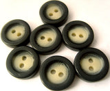 B3177 15mm Black and Cream Chunky 2 Hole Button - Ribbonmoon