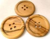 B3204 50mm Pine Wood 4 Hole Button - Ribbonmoon