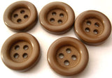 B4005 19mm Light Brown Matt Centre 4 Hole Button - Ribbonmoon