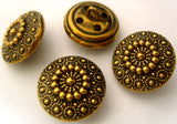 B4011 15mm Antique Brass Metal Alloy Shank Button - Ribbonmoon