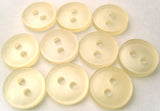 B4034 11mm Yellowy Cream Polyester Shirt Type 2 Hole Button - Ribbonmoon