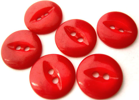 B4035 14mm Dusky Geranium Red 2 Hole Nylon Fish Eye Button - Ribbonmoon