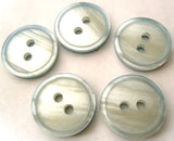 B4040 15mm Tonal Blue Aqua Pearlised Shimmery 2 Hole Button - Ribbonmoon