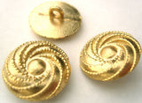 B4049 20mm Gold Heavy Metal Alloy Shank Button with a Textured Design - Ribbonmoon