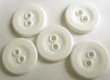 B4053 16mm White Lightly Textured Linen Effect 2 Hole Button - Ribbonmoon